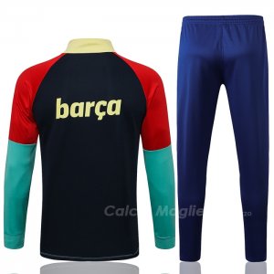 Tuta da Track Giacca FC Barcellona 2021-22 Blu e Rosso