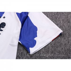 Tuta da Track Francia Manica Corta 2022-2023 Bianco Rosso Blu - Pantaloncini