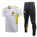 Tuta da Track Borussia Dortmund Manica Corta 2021-2022 Bianco