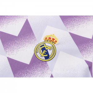 Tuta da Track Real Madrid Manica Corta 2022-2023 Bianco e Purpura