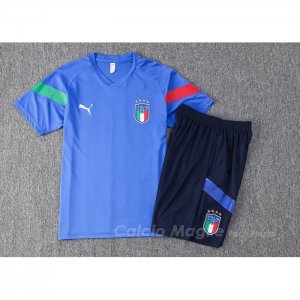 Tuta da Track Italia Manica Corta 2022-2023 Blu - Pantaloncini
