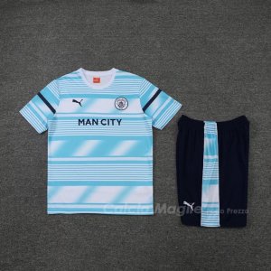 Tuta da Track Manchester City Manica Corta 2022 Blu - Pantaloncini